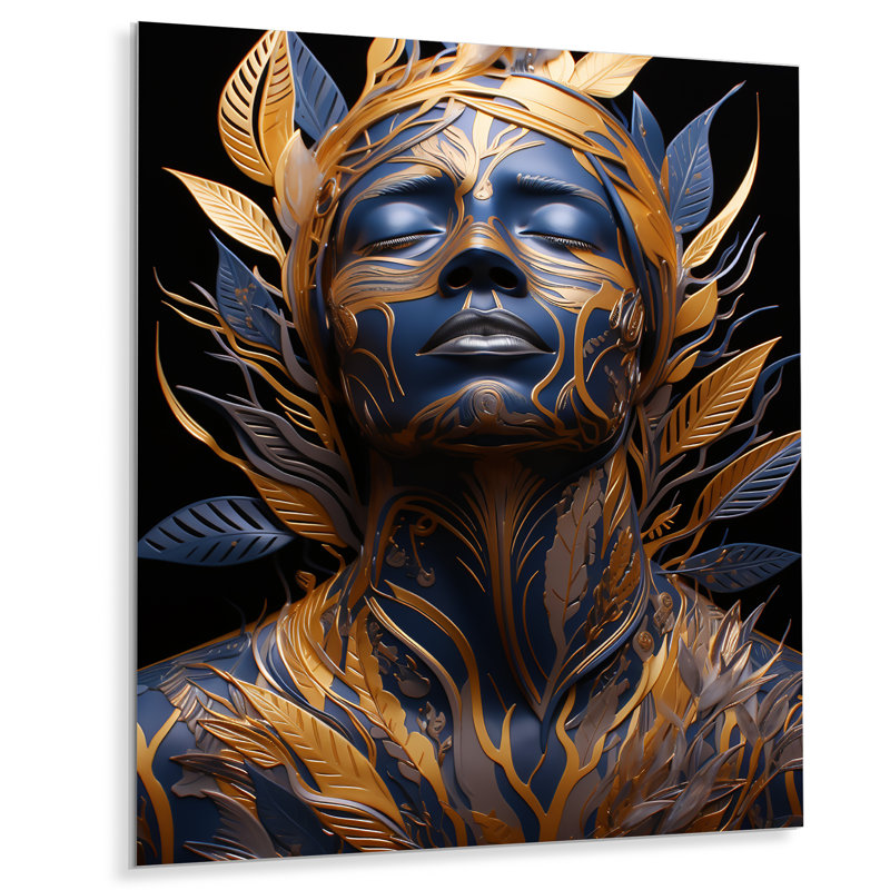 «Botanical Man Portrait - Abstract Portraits», décoration murale, H 20 po x l 12 po x P 1 po, Métal métal