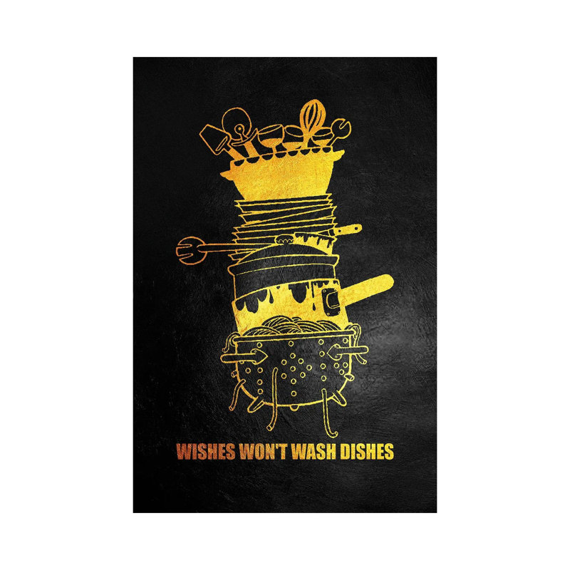 Wishes Won't Wash Dishes by Adrian Baldovino - Wrapped Canvas Print, 20.32 cm H x 30.48 cm W