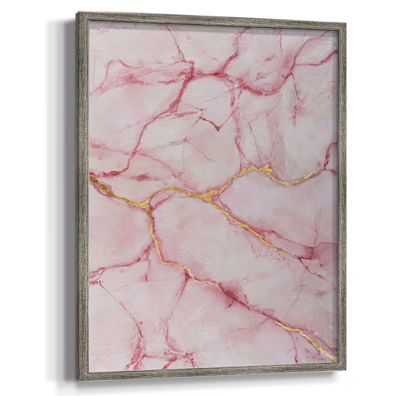 Rose Marble II, reproduction encadrée - bois massif, H 21 po x l 17 po