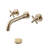 Modern Wall Mounted 2-handle Bathroom Sink Faucet in Brushed Gold, Solid Brass With Drain Assembly-51721083-123300107-94078774