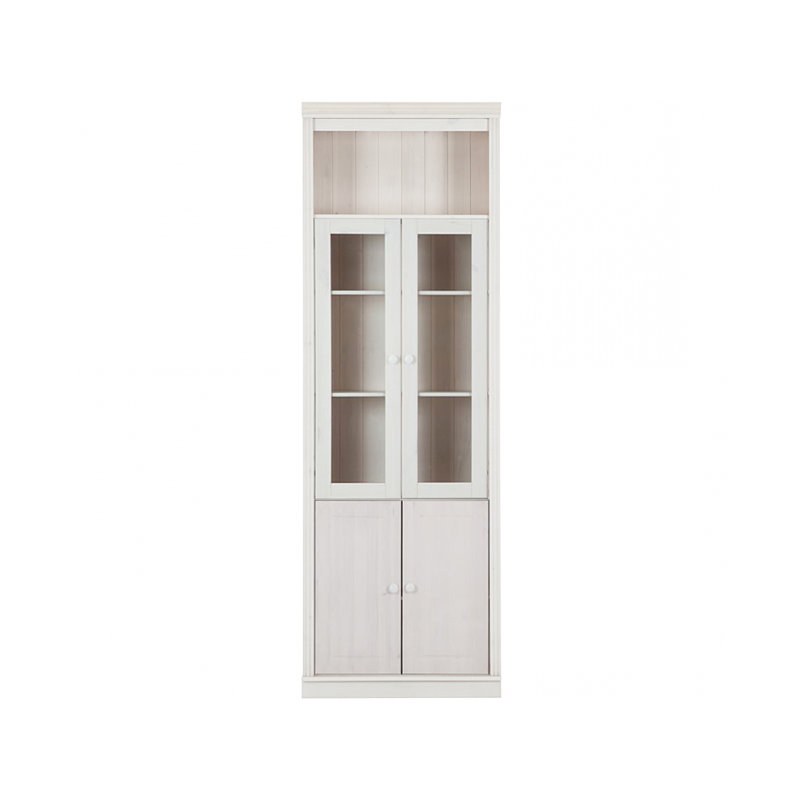 Demetricia 223cm H x 74cm W Library Bookcase, White