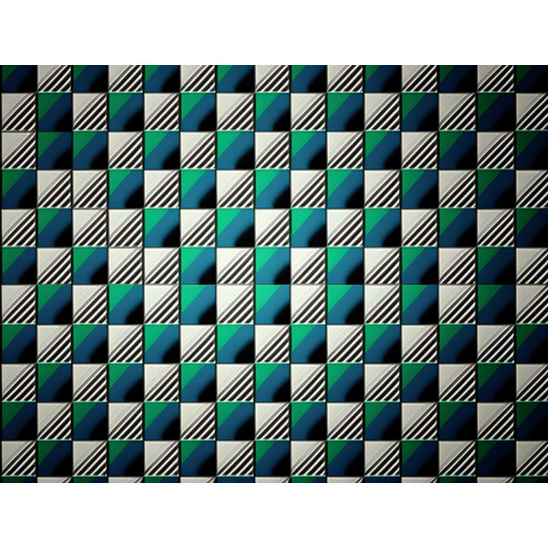 Polyester Comforter, King Comforter, Blue/Green Checkered