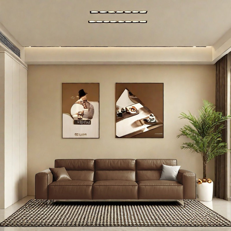 Modern Square Sofa, 33.46" H x 98.43" W x 40.55" D, 3