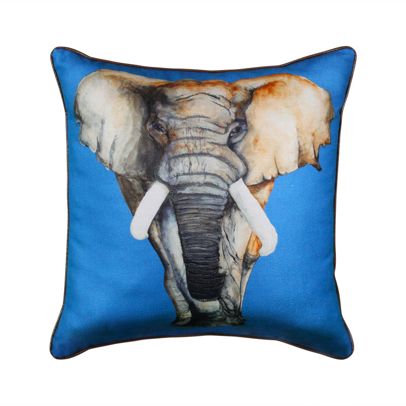 Edie@Home Embroidered Feather Reversible Throw Pillow