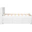 Lit simple avec tête de lit et rangement - rangement en bois massif, lit gigogne, fabrication blanche 3 tiroirs-667858792