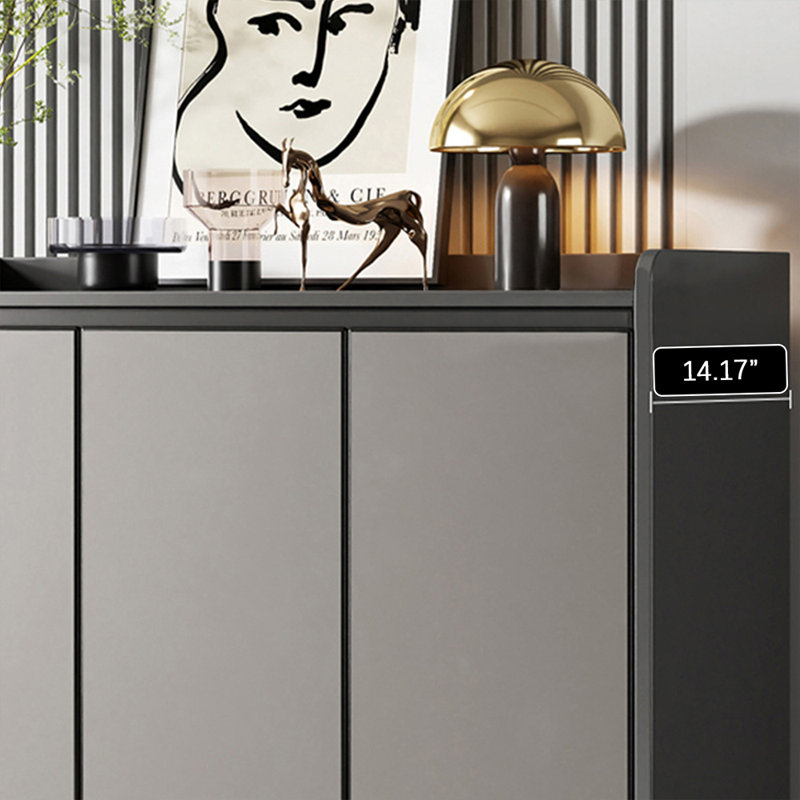 Rangement pour chaussures en alliage d'aluminium gris et gris foncé