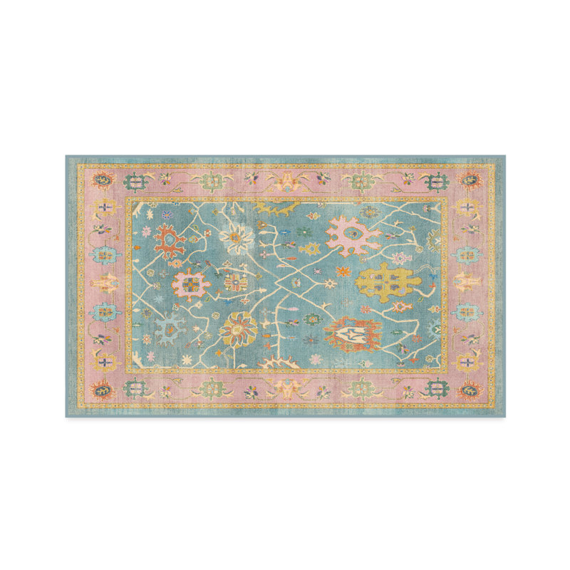 Système de tapis et de sous-tapis 2 pièces Jemima, Rectangulaire 3 pi x 5 pi