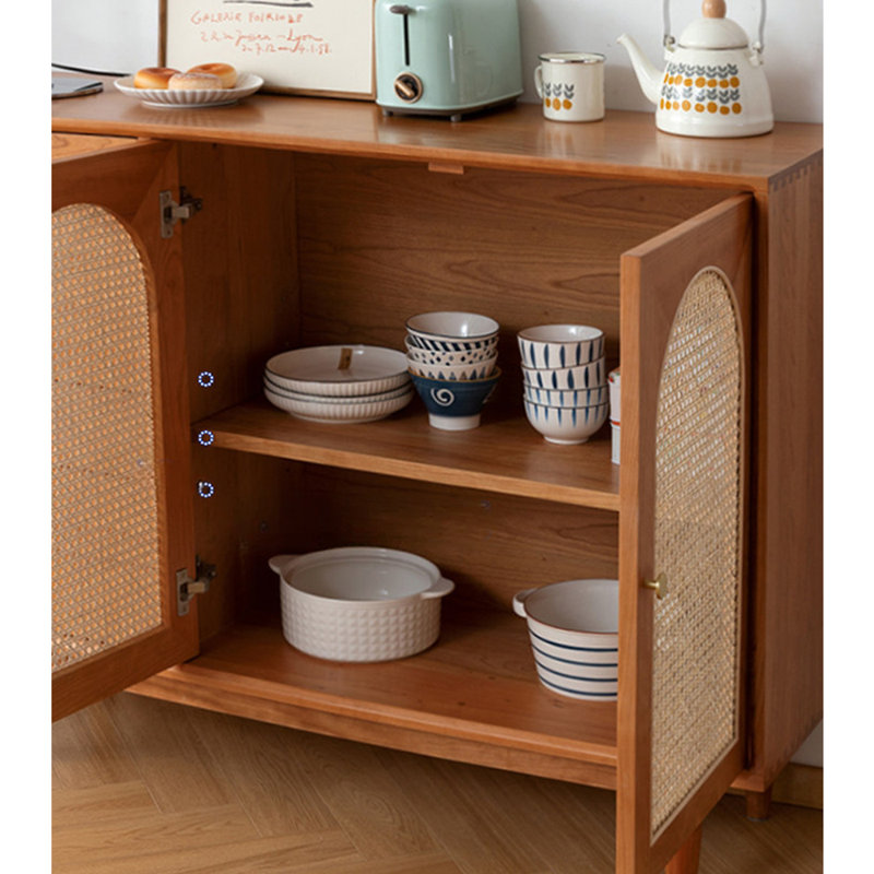 Buffet décoratif en rotin de style japonais, 37,4 po H x 51,18 po L x 15,75 po P