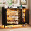5-Tier Shoe Cabinet with Rotating Shoe Rack, Adjustable Shelves and Tri-Color Sensor Light, Freestanding Shoe Storage Cabinet-658794437