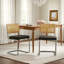 Ensemble de 2 chaises de salle à manger de style Mid-Century moderne en velours noir avec dossier en canne naturelle et base en chrome inoxydable