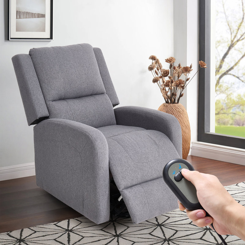 69cm Wide Chenille Lift Assist Standard Recliner with Massager, Grey