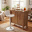 Height Adjustable Bar Stools, Modern Padded Counter Stools with Back, Easy Assembly Swivel Kitchen Island Stools with Footrest, Comfortable Bar Chairs-676183161
