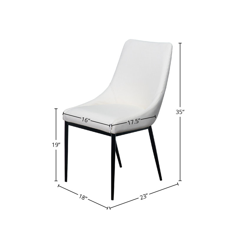 Chaise rembourrée en cuir véritable Ibbe, Blanc