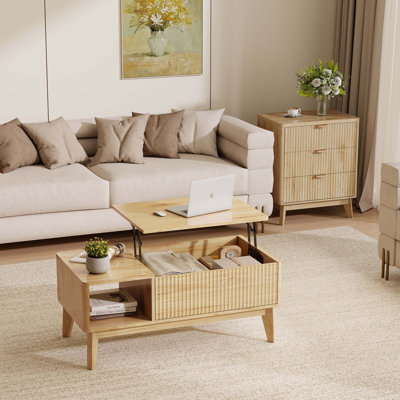 Ensemble de tables basses avec rangement, table de bout 3 tiroirs et table basse Modern