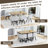Compact Modern Dining Table Set With Storage, Mdf And Metal Construction