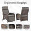 Chaise longue d'extérieur inclinable et réglable en osier avec coussins Caeden (ensemble de 2)-662073041