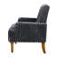 Fauteuil gris foncé de style moderne du milieu du siècle, recouvert de velours côtelé de 5 cm de large et doté de 9 pieds en bois massif, idéal pour un salon confortable et relaxant.