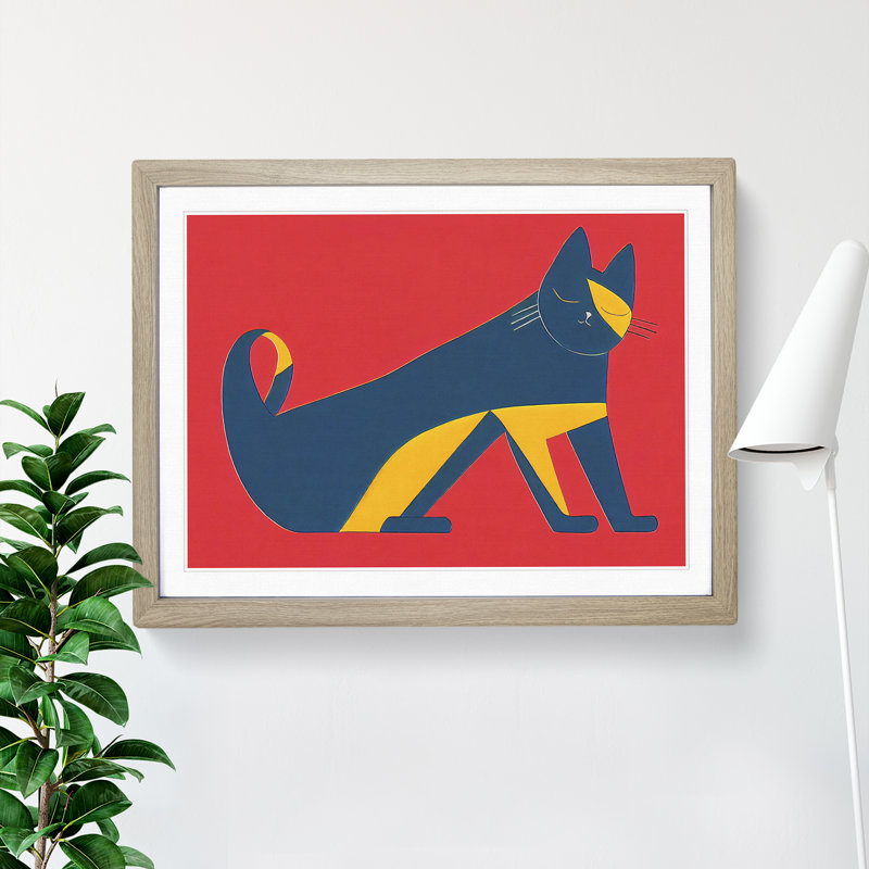 Abstract Cat Vol.6 - Framed Print, 34cm H x 46cm W x 2cm D, Oak