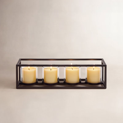 Galya Metal 4 Glass Sleeve Candelabra