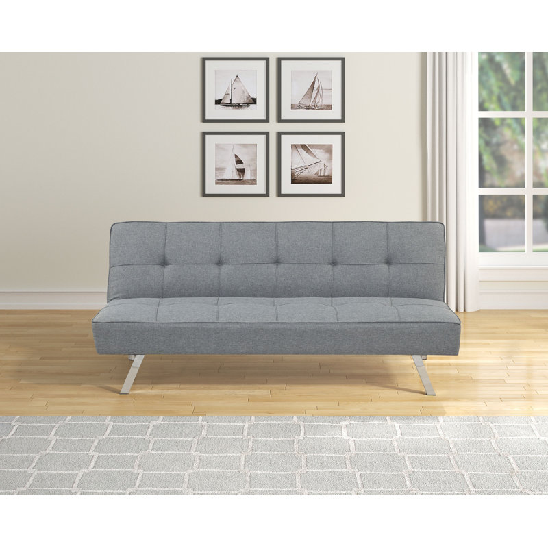 Canapé-lit simple convertible de 66,5 po Jazzminn, Tissu gris