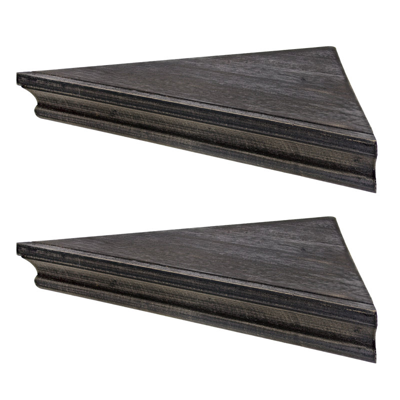 Gilbane 2 Piece Triangle Corner Shelf, Black