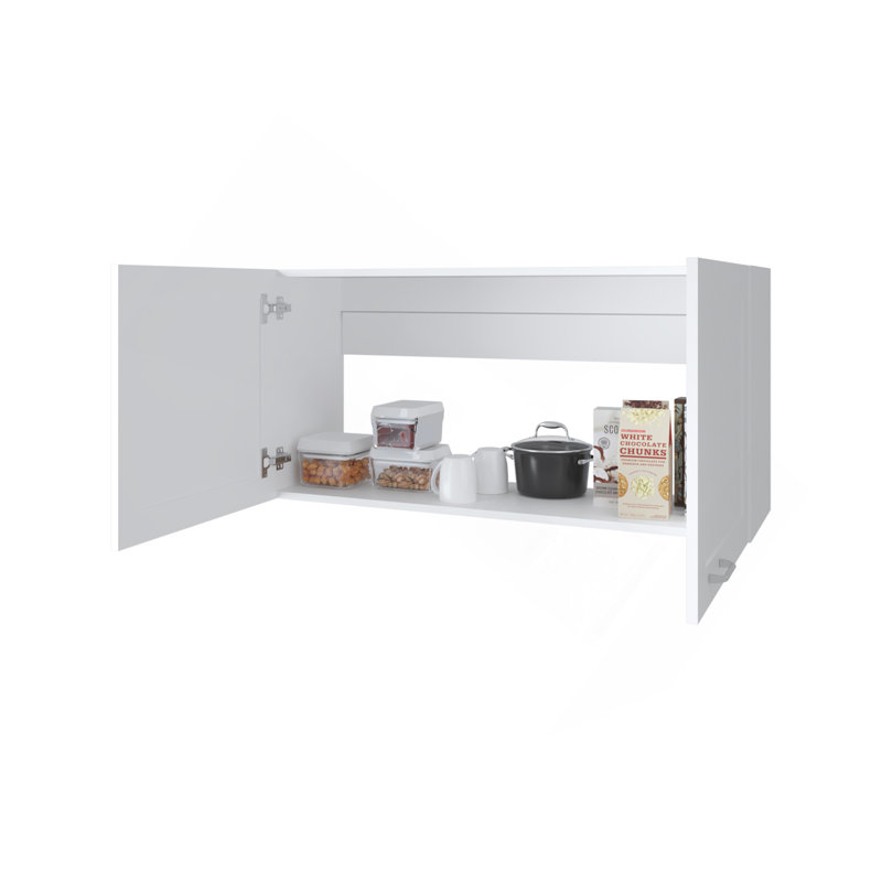 Armoire murale de cuisine avec 2 portes Nakya, blanc, Blanc