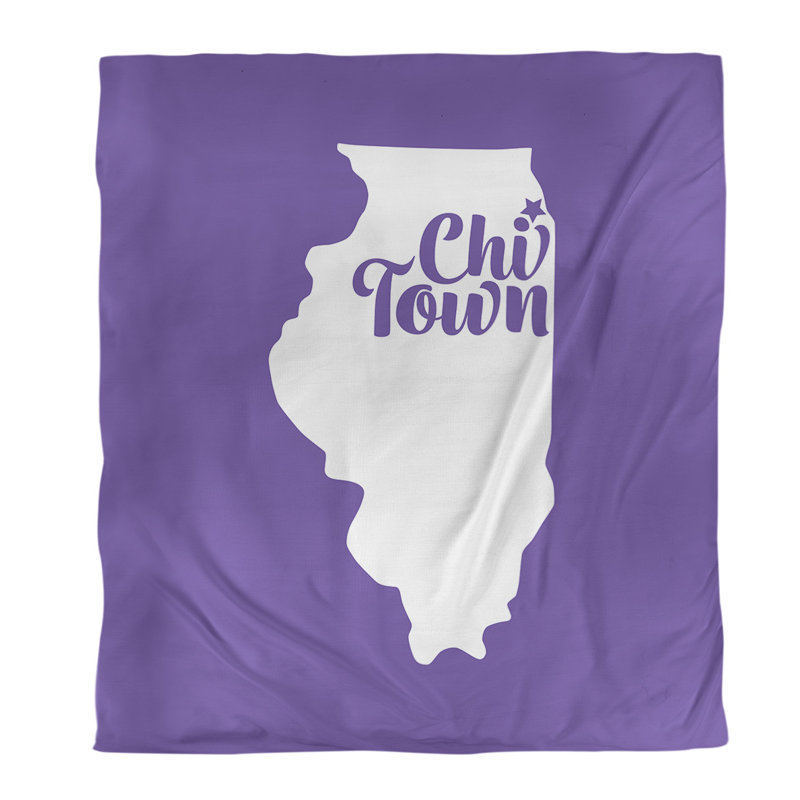  Housse de couette simple Chi Town, Housse de couette pour grand lit, Mauve, Microfibre