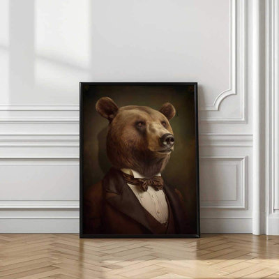 Art mural encadré avec ours: Classic Dapper Gentleman