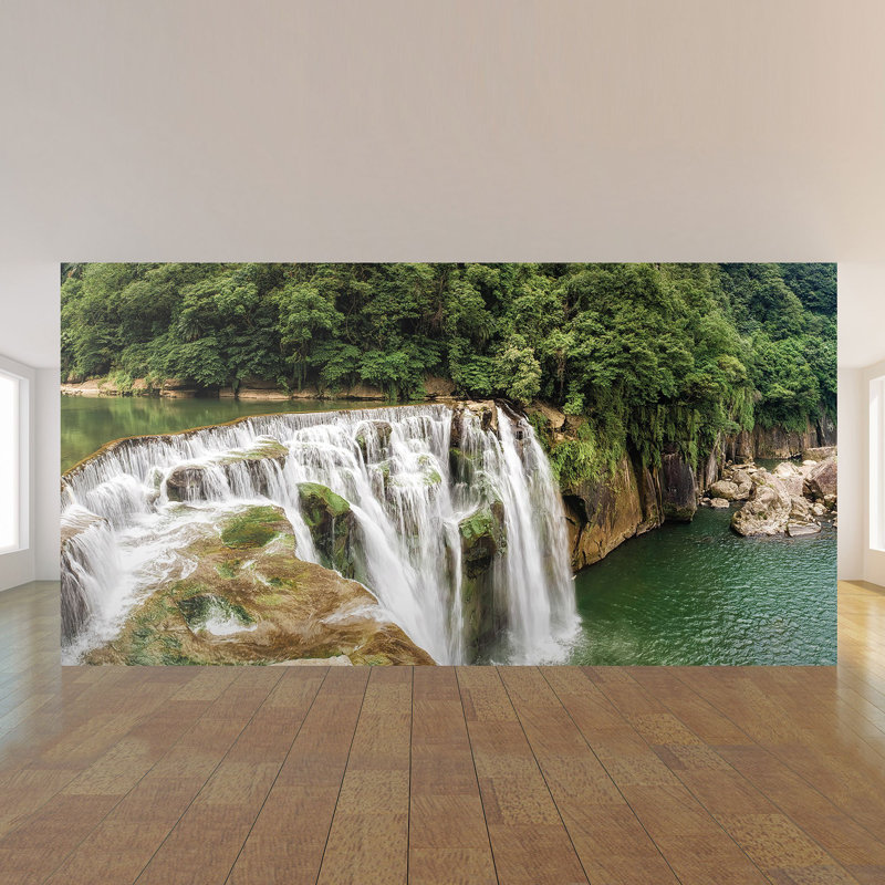 Panneau de papier peint paysage cascade Yeremia, L 100,08 po x l 96 po