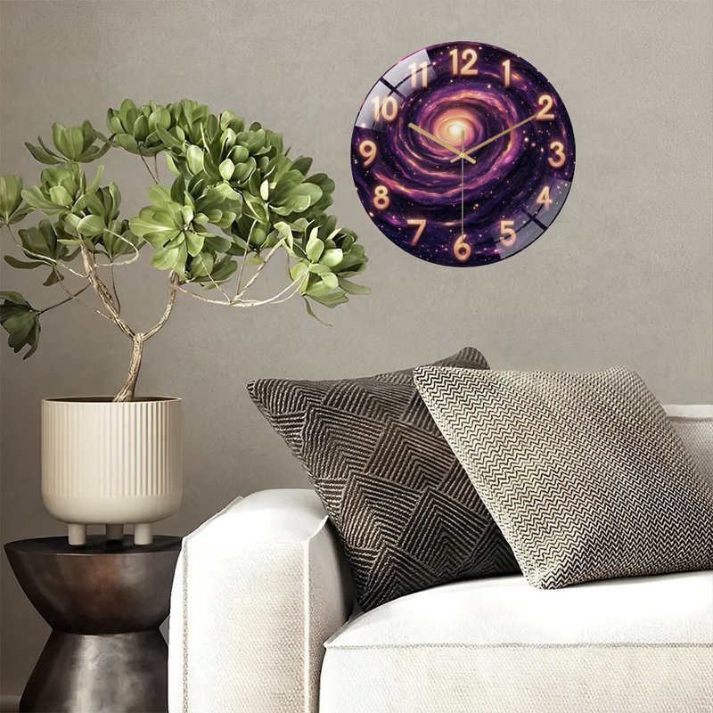 Horloge murale avec horloge murale moderne en verre 12 po