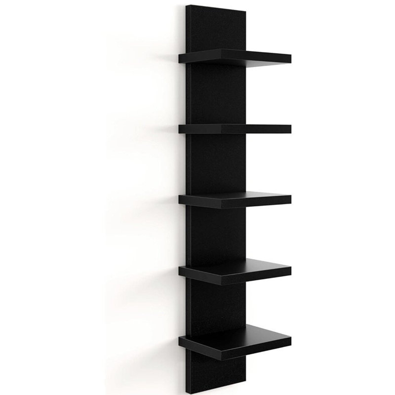 5 Piece Floating Shelf, black