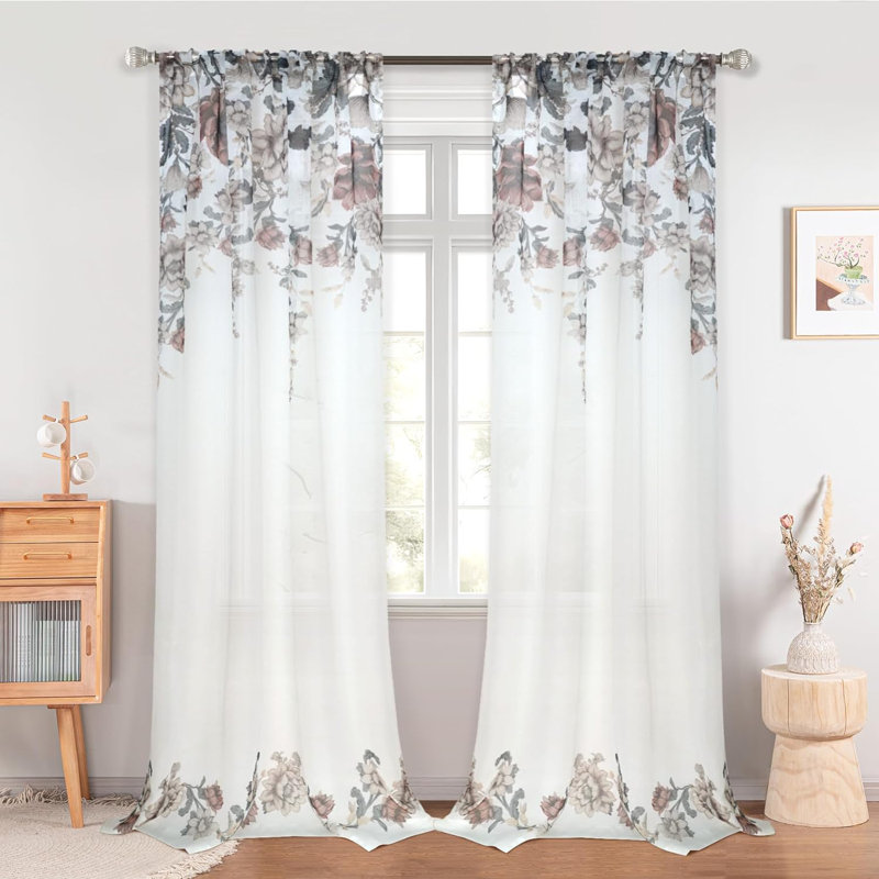 Paire de rideaux transparents Rezki, L 52 po x L 84 po
