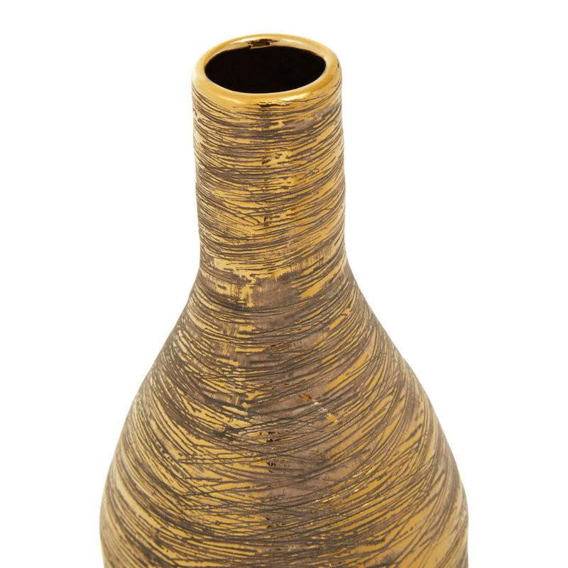 Radabaugh Ceramic Table Vase, 45cm H x 16cm W x 16cm D, Gold
