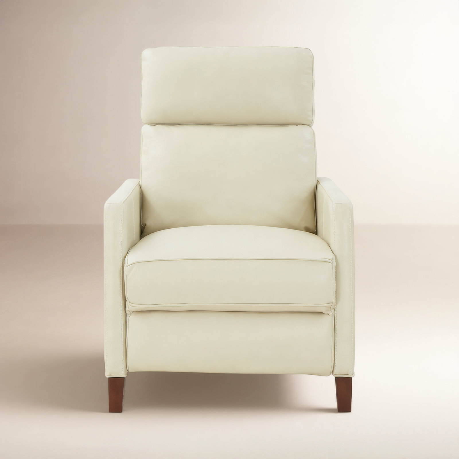 Morlan Genuine Leather Recliner, Barone Parchment Split Grain Leather