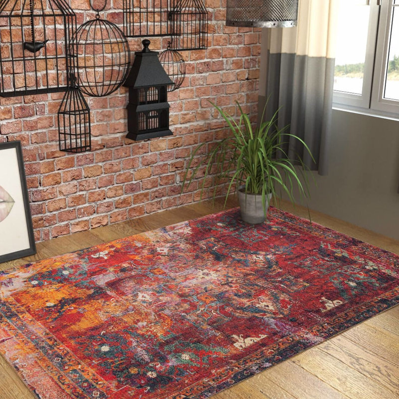 Luxueux tapis lavable à la machine, 100% polyester, 7,5 x 10,8 pieds | Hauteur des poils: 0,2 po, 1850 g / m² | Dessus en polyester recyclé, facile d'entretien, parfait pour le salon et la chambre à coucher, conception douce et durable