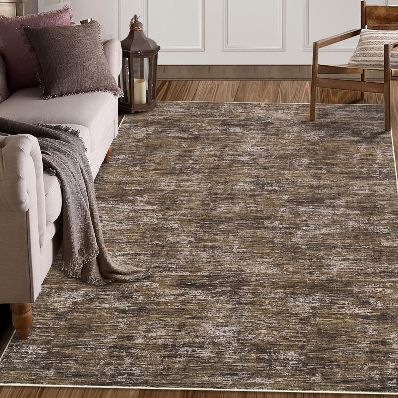 2x6 Runner Rug Washable Runner Rug Modern Abstract Runner Mat Hallway Contemporary Solid Rug Non-Slip Foldable Aesthetic Accent Floor Carpet Beige