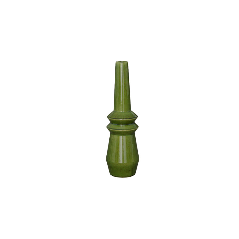 Vase en céramique au fini lustré vert