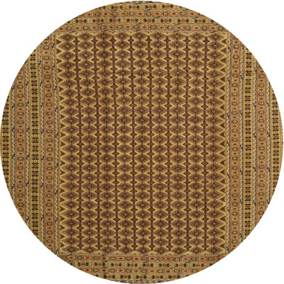 Tapis géométrique vert / brun