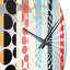 Horloge murale à rayures bleues et rouges Adventure-101236519