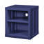 Table de chevet bleue avec tablette ouverte