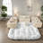 Ergonomic Beige Corduroy Modular Sofas, Modern Style For Small Spaces