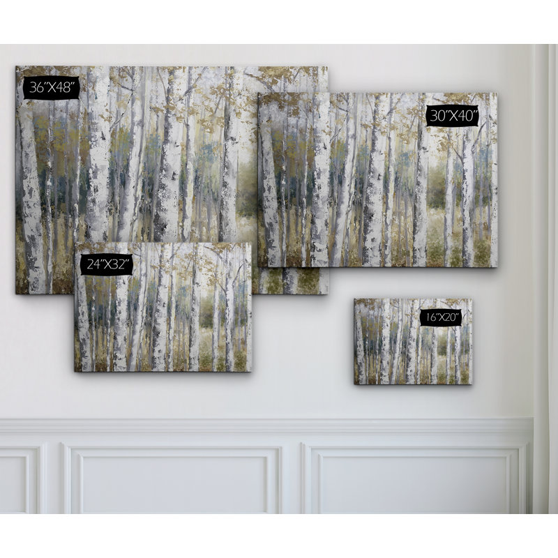 « hidden bouleau », reproduction de peinture à l’acrylique sur toile, H 16 po x l 20 po x P 1,5 po