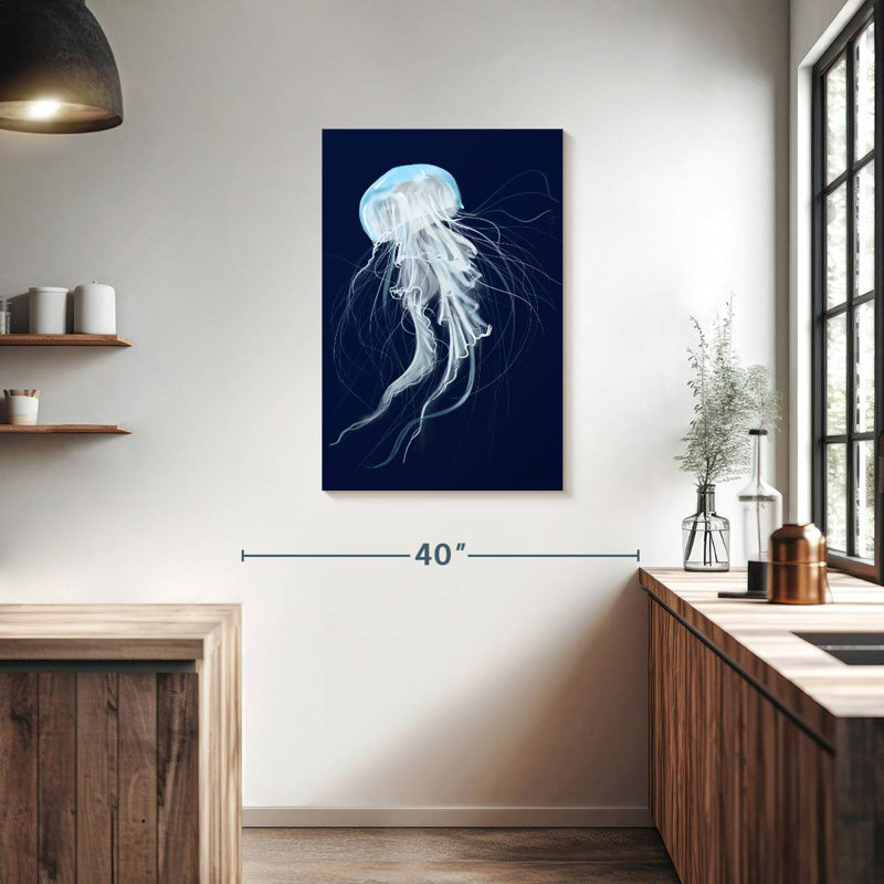 Brampt Wispy White Jellyfish, 36" H x 24" W