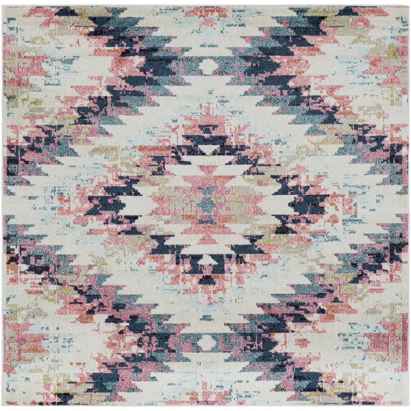 Emely Geometric Indoor Rug, Square 6'7"