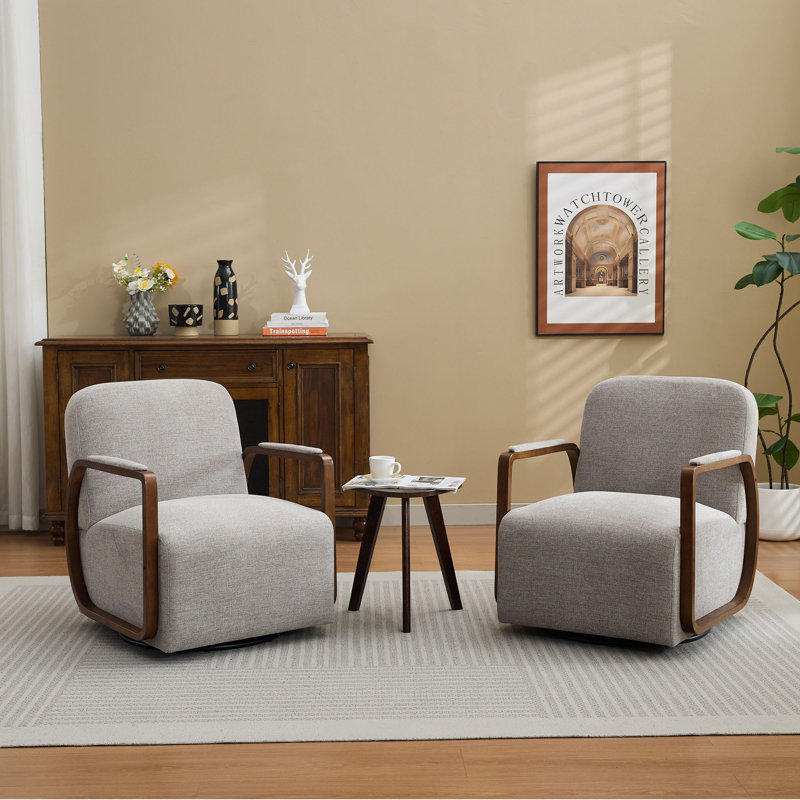 Fauteuil rembourré pivotant, Brun