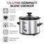 Tower T16020 Infinity Compact Slow Cooker with Keep Warm Function, 1.5L, 120W, Stainless Steel