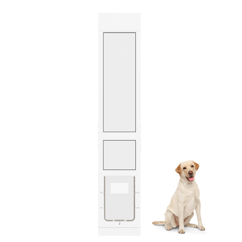 Porte pour chien avec loquet de fermeture magnétique (hauteur réglable) pour porte coulissante en verre Install Installation sans découpe