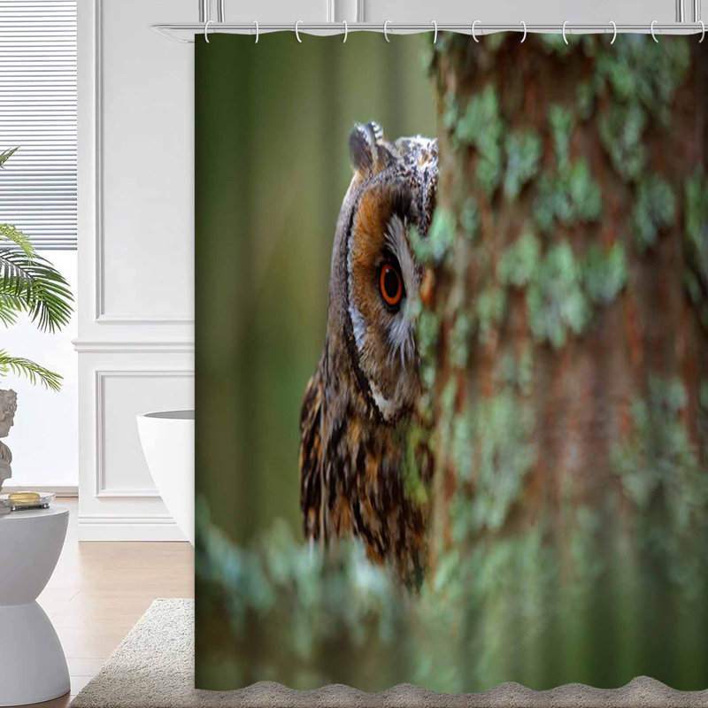 Rideau de douche Portrait Big Owl, L 72 po x l 72 po