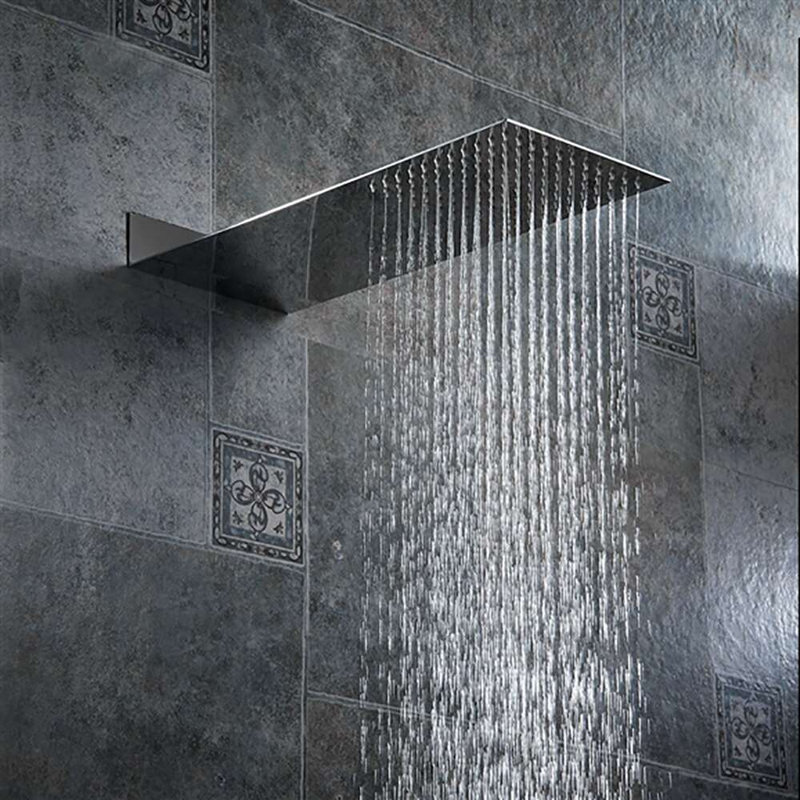 Florence Chrome Bathroom Wall Mount Rainfall Shower Set
