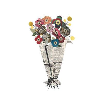 Bouquet by Paper Cutz - Wrapped Canvas Print